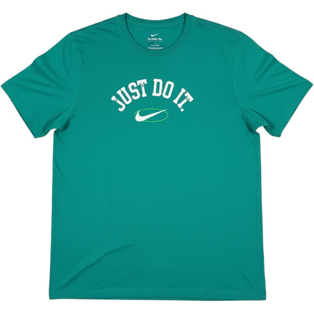 Nike Mens Just Do It Graphic T-Shirt Green XL Short Sleeve Swoosh Tee